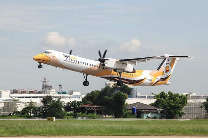 Nok Air utiliza un avión de hélices para viajar entre Bangkok y Ranong